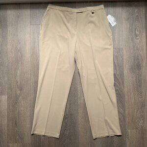 Tanjay Womens Pants Trousers Pleated Straight leg Khaki Brown Size 18